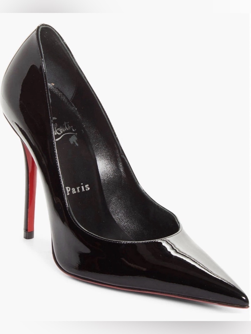 Christian Louboutin Miss Z Pointed Toe Pump Black Patent Leather